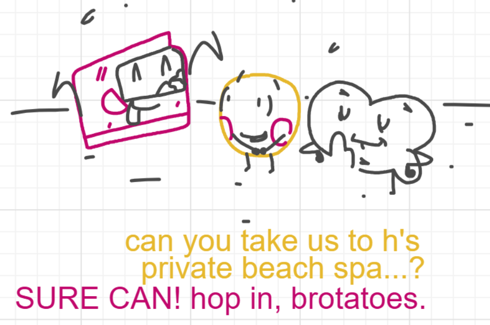 A panel from I've Been Everywhere, Man, episode nine of the Board Boards object show by Furretwalk/WalkingFurret.